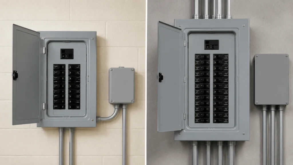 100-amp and 200-amp electrical panels comparison