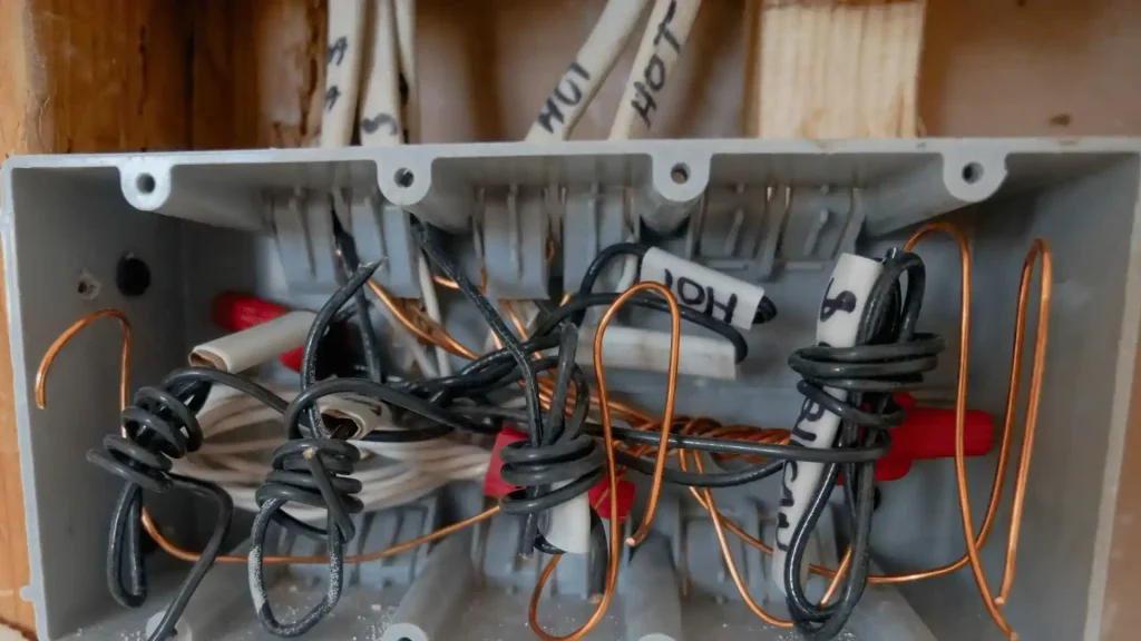 Residential electrical wiring in an attic