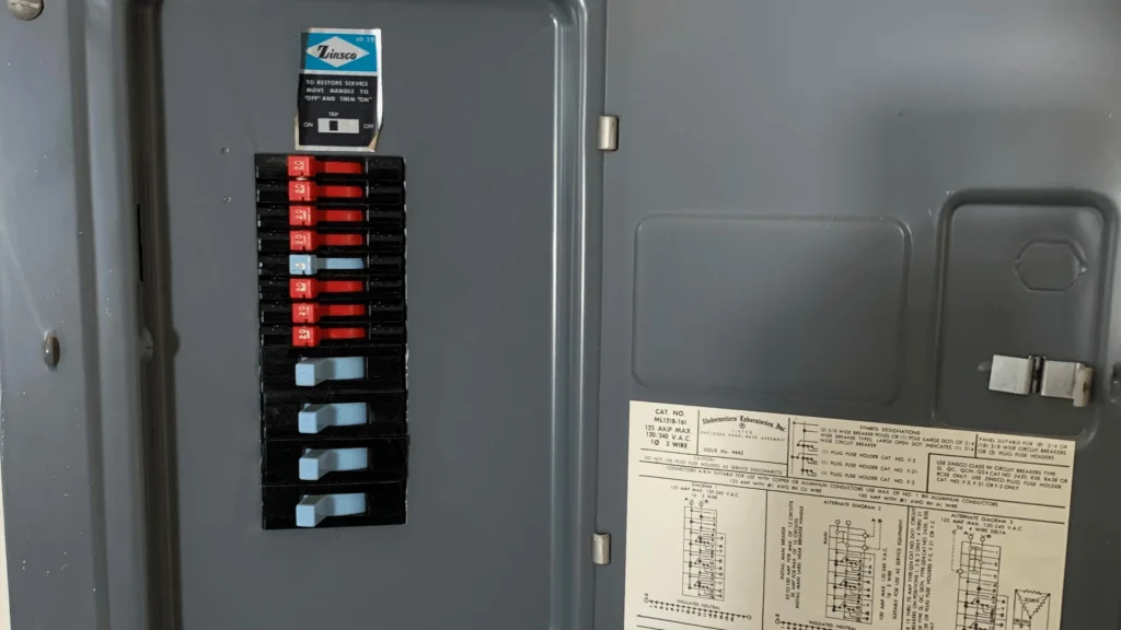Older residential electrical panel that may require replacement