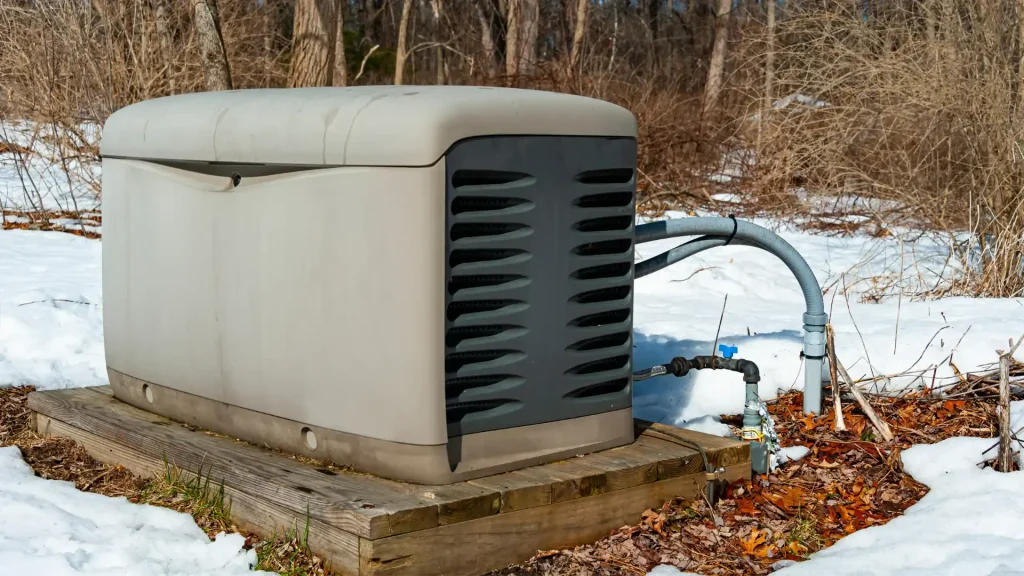 Standby generator installed outside a Northwest Arkansas home